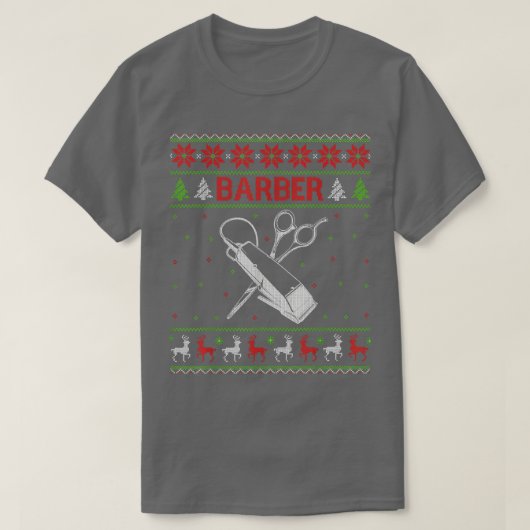 Hair Trimmer Ugly Christmas Sweater Friseur Ba T-Shirt (Design vorne)