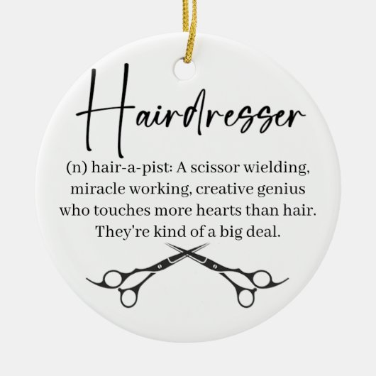 Hairabar, Hairstyist Christmas Ornament (Vorne)