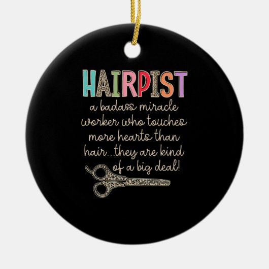 Hairapist Friseur Definition Funny Hair St. Keramik Ornament (Vorne)