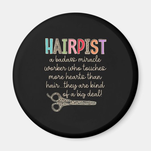 Hairapist Friseur Definition Funny Hair St. Magnet (Vorne)
