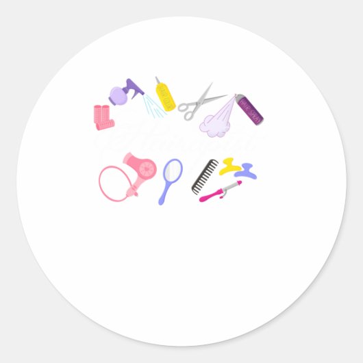 Hairapist Friseur Friseur Stylist Friseur Barber D Runder Aufkleber (Vorderseite)