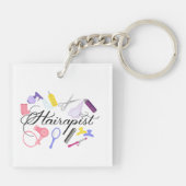 Hairapist Friseur Friseur Stylist Friseur Barber D Schlüsselanhänger (Rückseite)