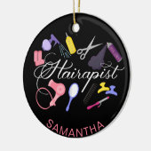 Hairapist Friseur Haar Stylist Barber Black Keramik Ornament (Links)