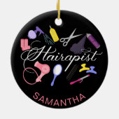 Hairapist Friseur Haar Stylist Barber Black Keramik Ornament (Hinten)