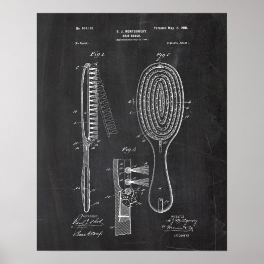 Hairbrush-Patent Poster (Vorne)