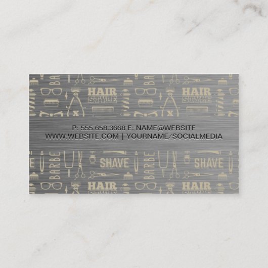 Haircut Barber Pattern Visitenkarte (Rückseite)