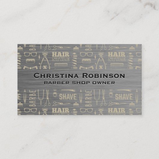 Haircut Barber Pattern Visitenkarte (Vorderseite)