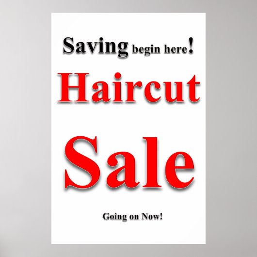 Haircut Sale Beauty Salon Barbershop Poster (Vorne)