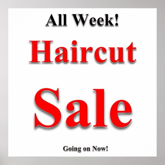 Haircut Sale Poster Matte (Vorne)