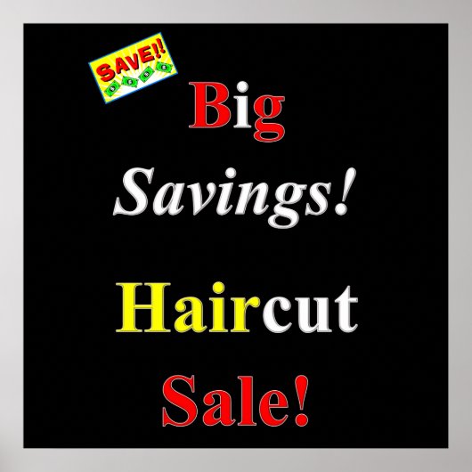Haircut Sale Poster Matte (Vorne)