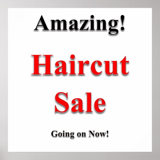 Haircut Sale Poster Matte (Vorne)