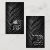 Haircut Stylist Hairdresser Black Business Card Visitenkarte (Vorne/Hinten)