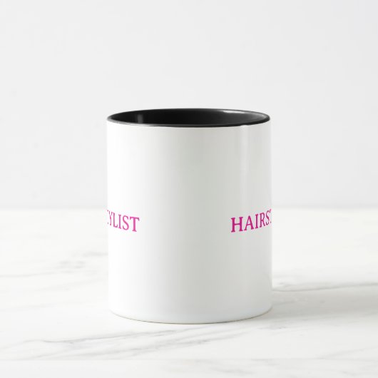 Hairdresser Hairstylist Pink Wedding Favor Gift Tasse (Zentrum)