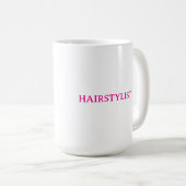 Hairdresser Hairstylist Pink Wedding Gift Favor Kaffeetasse (VorderseiteRechts)
