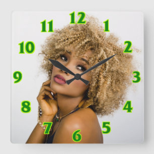 Hairdresser Square Wall Clock Quadratische Wanduhr