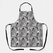HAIRDRESSER TOOLS PATTERN DESIGN IN CHARCOAL GRAY SCHÜRZE (Vorderseite)