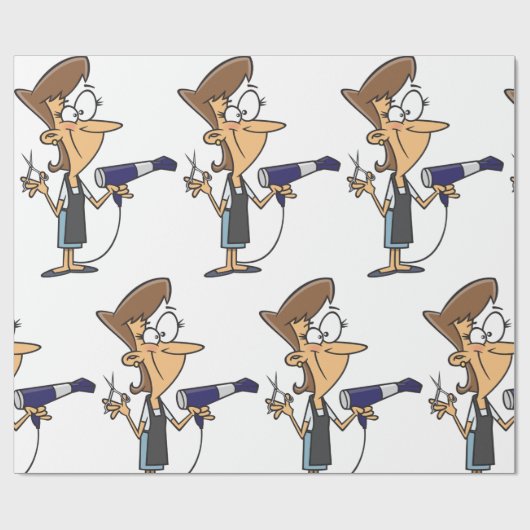 Hairdresser With Scissors Geschenkpapier (Flach)