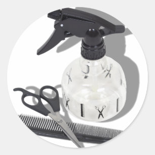 HairdresserItems060910Shadows Runder Aufkleber