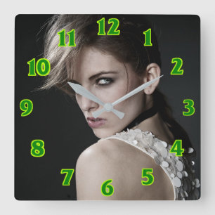 Hairdressy Salon Square Wall Clock Quadratische Wanduhr