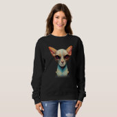 Hairless Sphynx Cat Alien UFO Portrait  1 Sweatshirt (Vorne ganz)