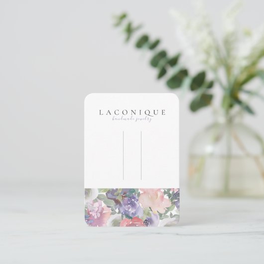 Hairpin Display | Floral | Wasserfarbe | Lila BuU Visitenkarte (Stehend Vorderseite)