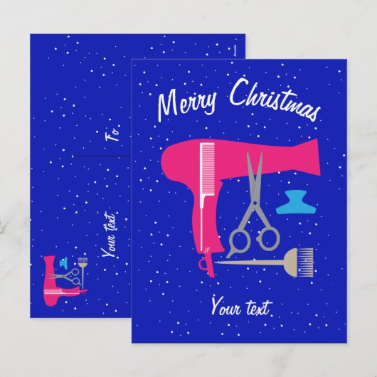 Hairstyles tools feiertagspostkarte (Vorne/Hinten)