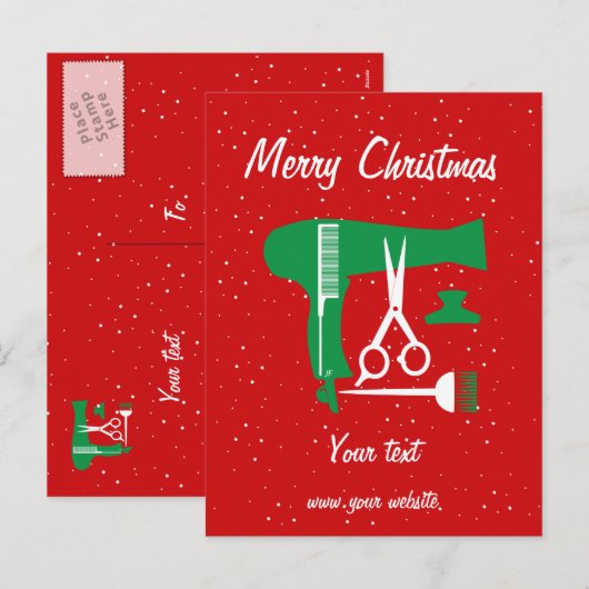 Hairstyles tools feiertagspostkarte (Vorne/Hinten)