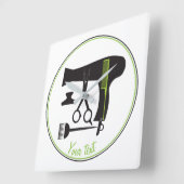 Hairstyles tools quadratische wanduhr (Winkel)