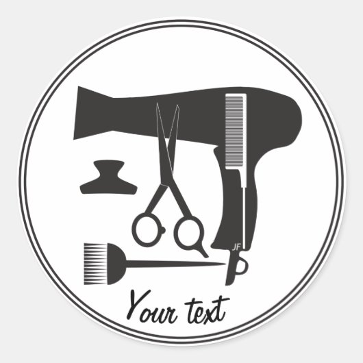 Hairstyles tools runder aufkleber (Vorderseite)