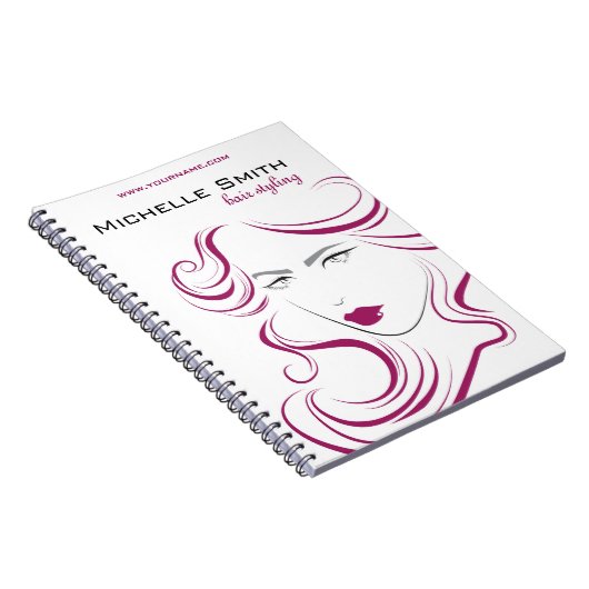 Hairstylingseinbrennen Haar der reizenden Notizblock (Rechte Seite)