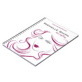 Hairstylingseinbrennen Haar der reizenden Notizblock (Linke Seite)