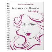 Hairstylingseinbrennen Haar der reizenden Notizblock (Vorderseite)