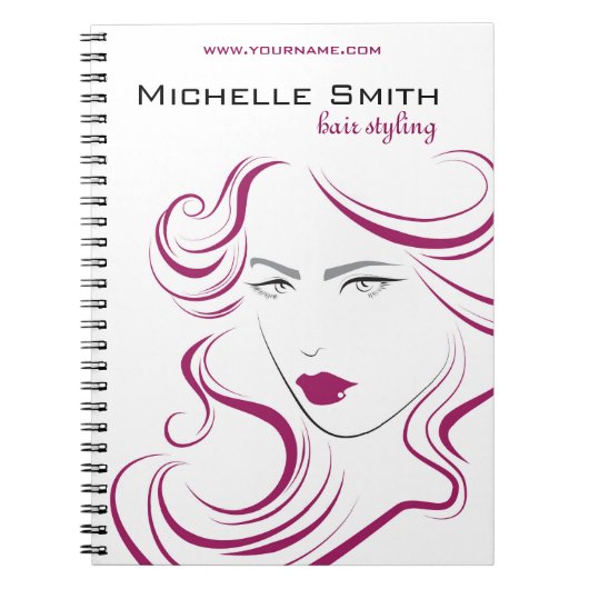 Hairstylingseinbrennen Haar der reizenden Notizblock (Vorderseite)