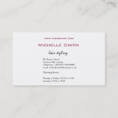 Hairstylingseinbrennen Haar der reizenden Visitenkarte (Rückseite)