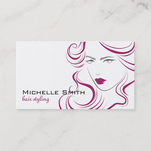 Hairstylingseinbrennen Haar der reizenden Visitenkarte (Vorderseite)