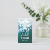 HairStylist Aquamarin Türkis Glamour Glitzer Spark Visitenkarte (Stehend Vorderseite)