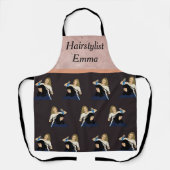 Hairstylist Business Schürze Black & Peachy Pink (Vorderseite)