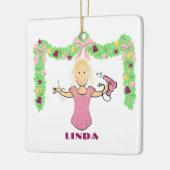 Hairstylist Cartoon Budget Thank You Christmas Keramikornament (Links)