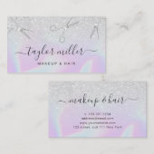 Hairstylist des modernen silbernen Glitzer Visitenkarte (Vorne/Hinten)