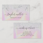 Hairstylist des modernen silbernen Glitzer Visitenkarte (Vorne/Hinten)