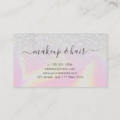 Hairstylist des modernen silbernen Glitzer Visitenkarte (Rückseite)