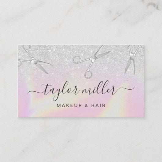 Hairstylist des modernen silbernen Glitzer Visitenkarte (Vorderseite)