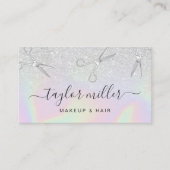 Hairstylist des modernen silbernen Glitzer Visitenkarte (Vorderseite)