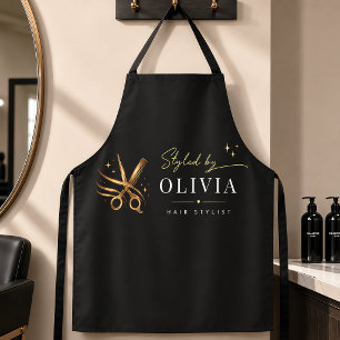 Hairstylist Elegante schwarze goldene Schere Custo Schürze