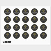 HairStylist Logo-Gold-Schere & Kreis Runder Aufkleber (Blatt)