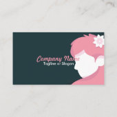 Hairstylist Pink Hair Visitenkarte (Rückseite)
