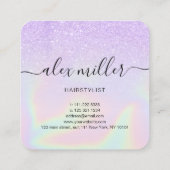 Hairstylist Quadratische Visitenkarte (Rückseite)