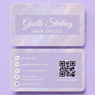 Hairstylist Schillernder QR-Code Professional Visitenkarte