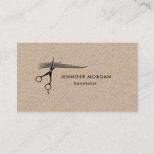 Hairstylist Scissors Kraft Business Card Visitenkarte