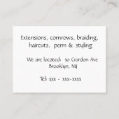 Hairstylist Visitenkarte (Rückseite)